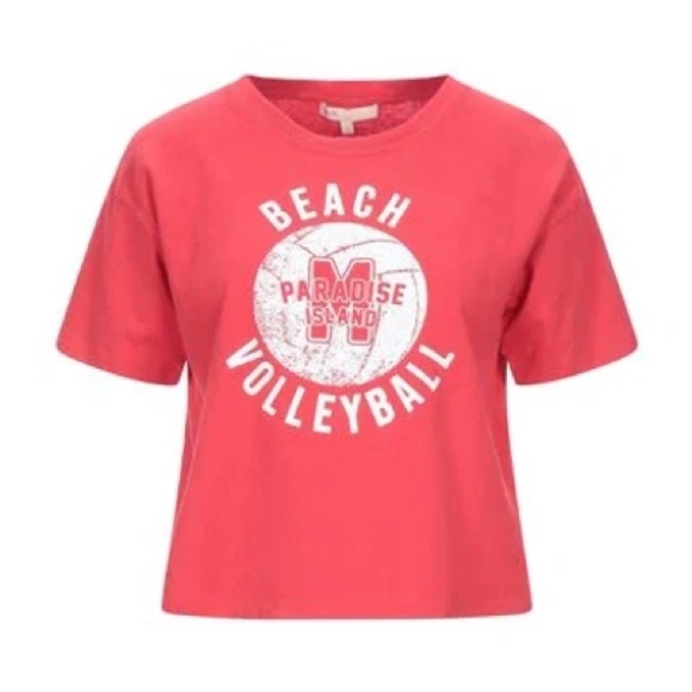 NWT Maje Tango Cropped Volleyball Graphic Tee (T2)